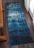 Crosby Blue Modern Distressed Rug