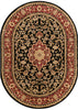 Medallion Kashan Black Traditional Rug