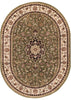 Medallion Kashan Green Traditional Rug