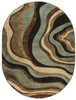 Nirvana Waves Multi Blue Modern Rug