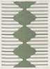 Luna Tribal Moroccan Diamond Pattern Green High-Low Flat-Weave Rug