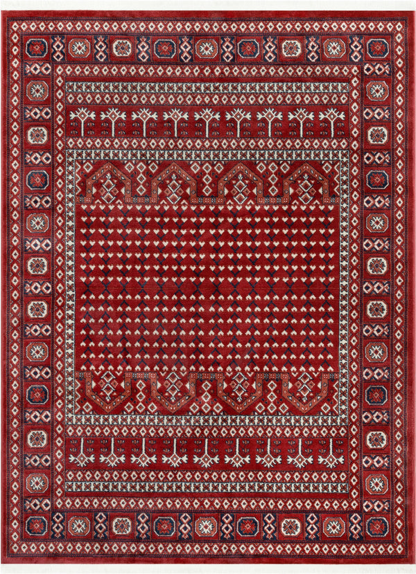 Aldo Bokhara Tribal Geometric Pattern Crimson Rug