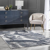 Gillian Abstract Distressed Blue Rug
