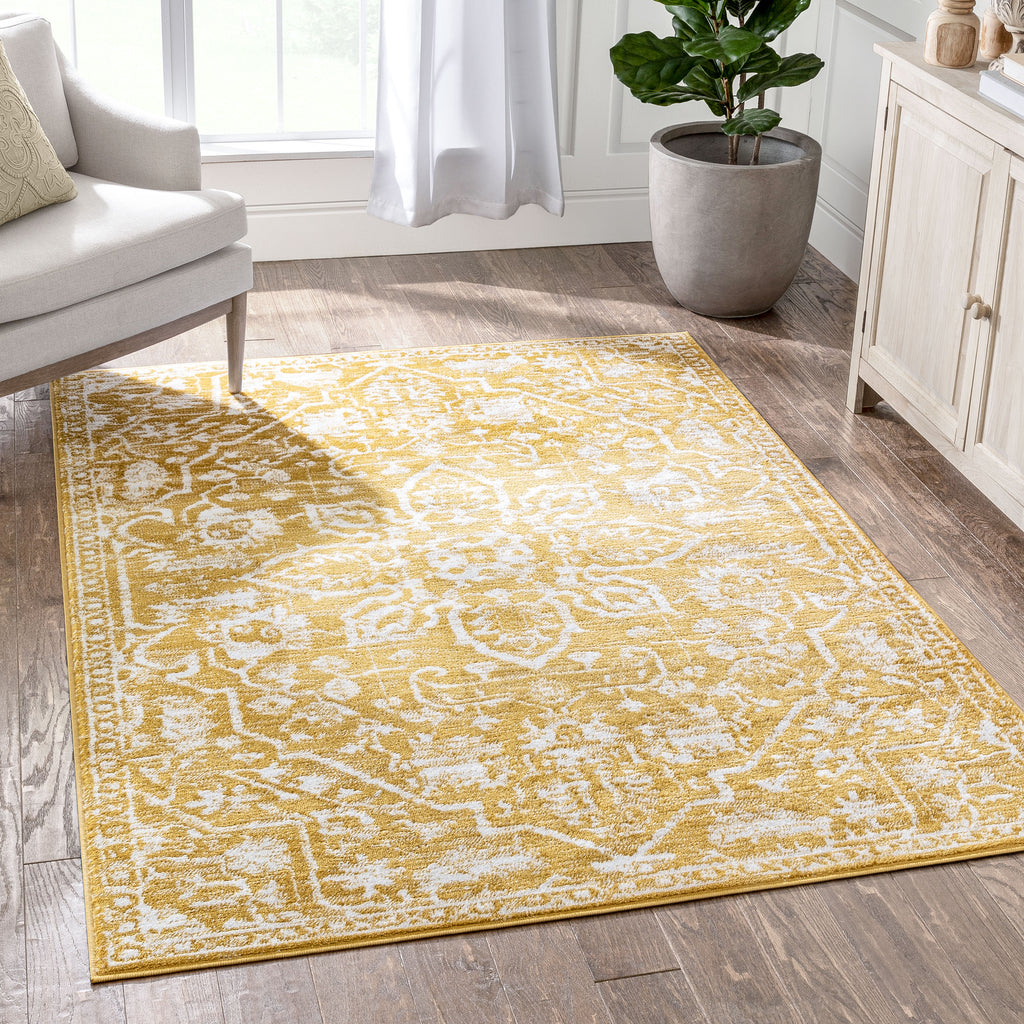 Disa Vintage Medallion Gold Soft Rug By Chill Rugs