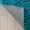 Emerson Plain Glam Shag Teal Rug