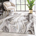 Beckley Abstract Painsplash Ivory Glam Rug