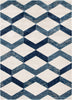Millie Blue Modern Zigzag Geometric 3D Textured Rug