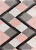 Nora Blush Pink Modern Geometric Stripes 3D Textured Rug