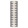 Zipped Tribal Aztec Geometric Ivory & Navy Blue Kilim-Style Rug