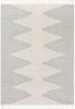 Zipped Tribal Aztec Geometric Grey Kilim-Style Rug