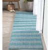 Stria Tribal Blue Indoor Outdoor Flat-Weave Rug