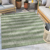 Stria Tribal Green Indoor Outdoor Flat-Weave Rug