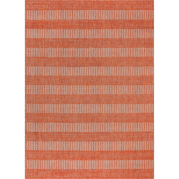 Stria Tribal Orange Indoor Outdoor Flat-Weave Rug