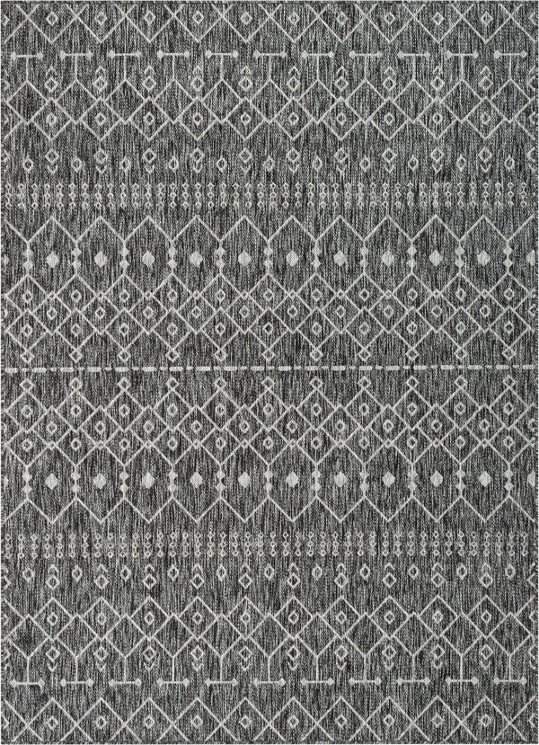 Nord Moroccan Tribal Indoor Outdoor Grey Flat-Weave Rug