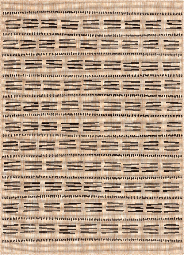 Tahiti Contemporary Geometric Pattern Natural Indoor / Outdoor Rug