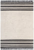 Adriel Tribal Solid Border Pattern Ivory Textured Pile Rug