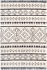 Odina Tribal Diamond Lattice Pattern Grey Textured Pile Rug