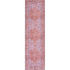 Gila Machine Washable Vintage Bohemian Medallion Oriental Red Flat-Weave Distressed Rug