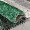 Apallo Geometric Modern Carved Green Shag High-Low Rug