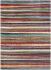 Melba Tribal Stripes Blue Red Distressed Rug