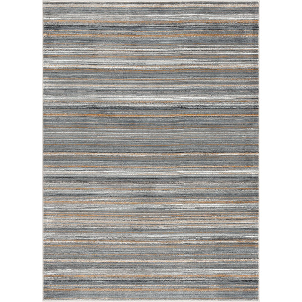 Giselle Moroccan Abstract Stripe Grey Rust Rug